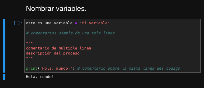 Python 02 Nombrando Variables